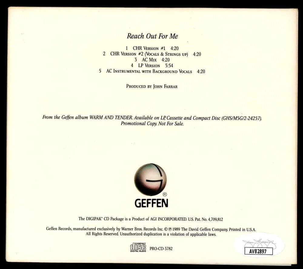 Olivia Newton John — Olivia Newton John JSA Coa Signed Full Name Reach Out For Me CD Autograph, изображение 2