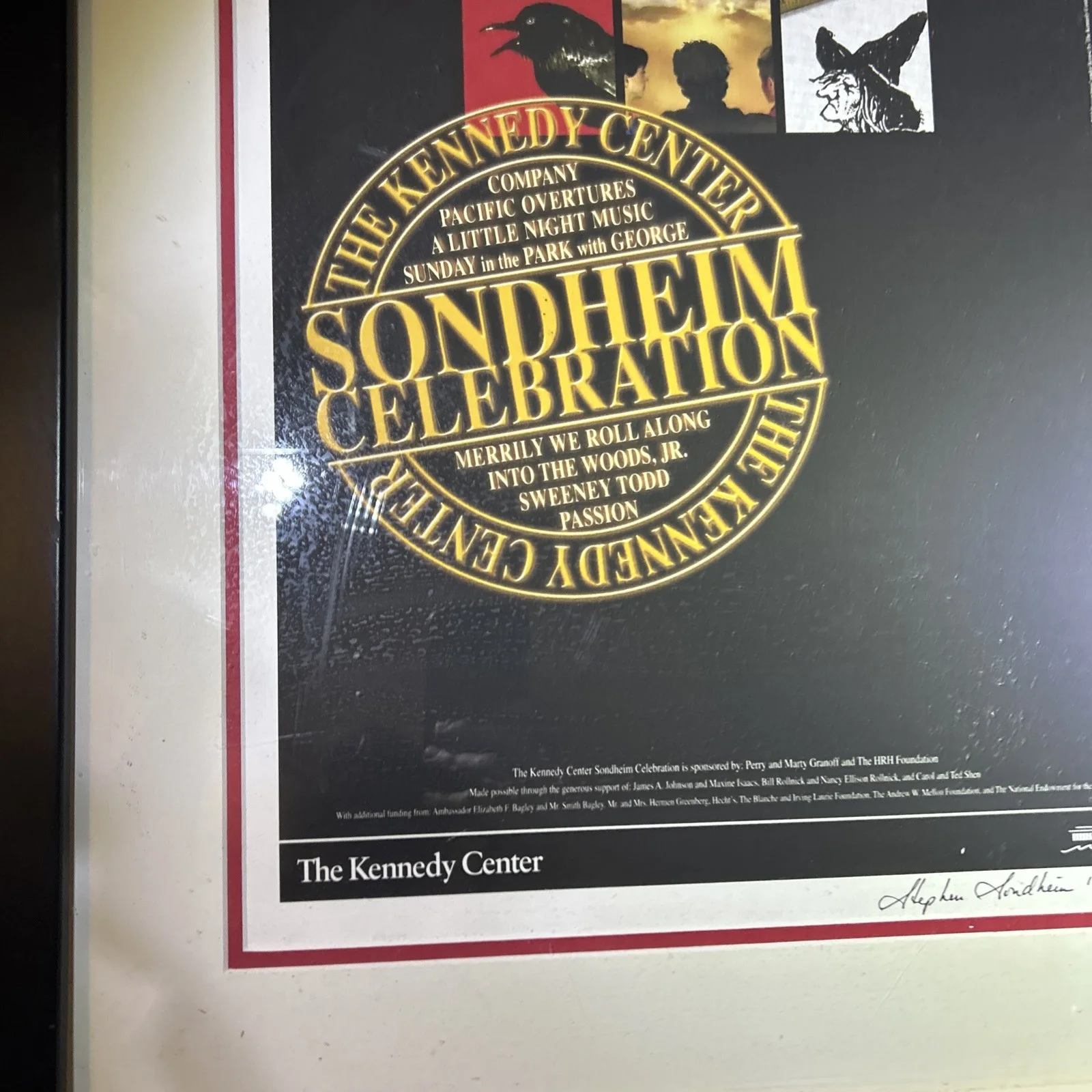 Stephen Sondheim Signed Poster Numbered Kennedy Center Rare Image Appr. 13x21, изображение 2