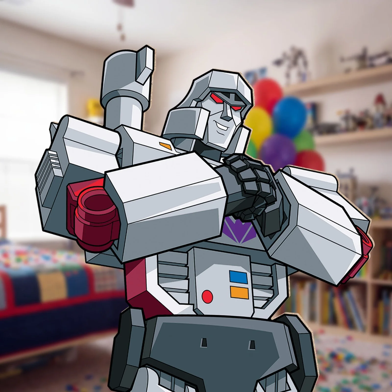 Megatron Transformers Animation Style Cardboard Cutout and Free Mini Standee, image 2