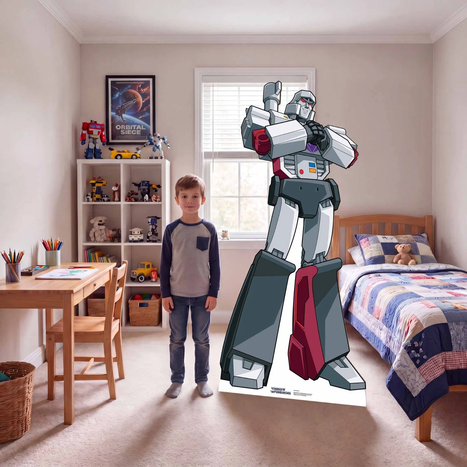 Megatron Transformers Animation Style Cardboard Cutout and Free Mini Standee, image 3