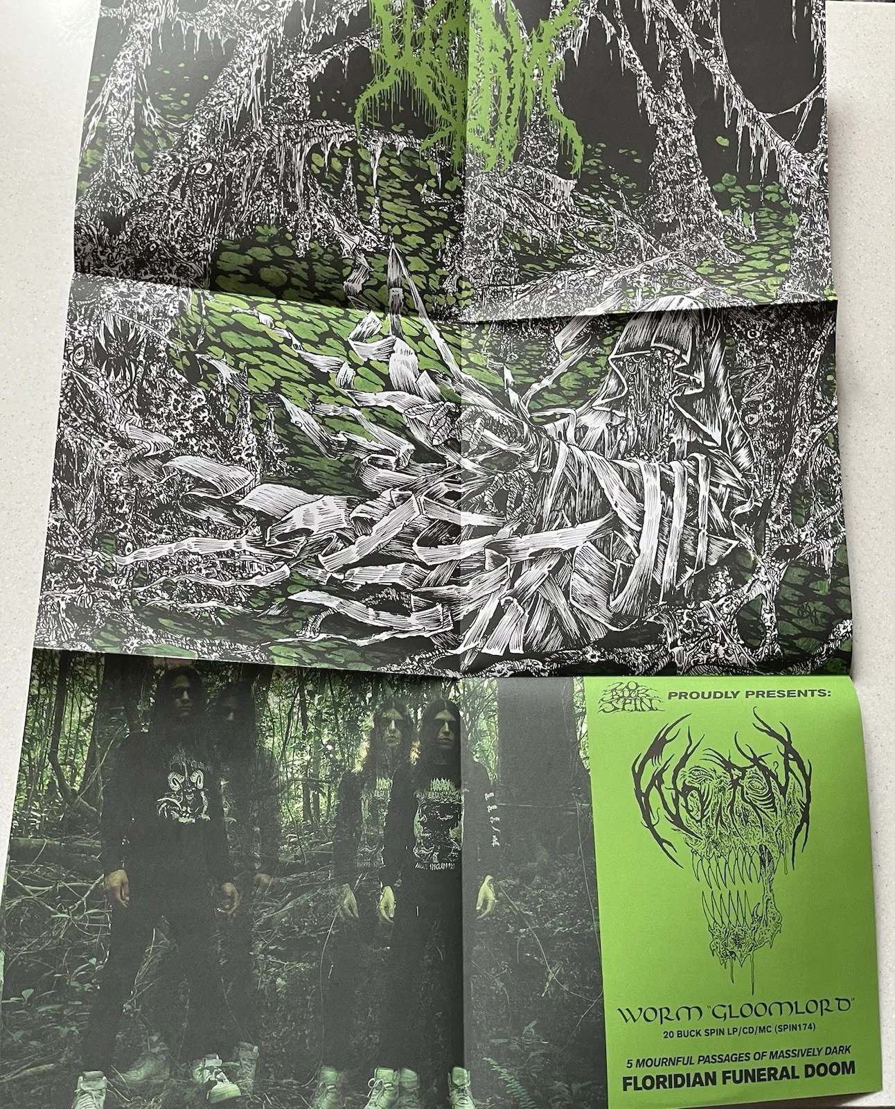Worm Gloomlord Vinyl Record LP Signed Autographed Mint Condition GreenClear Doom, image 3