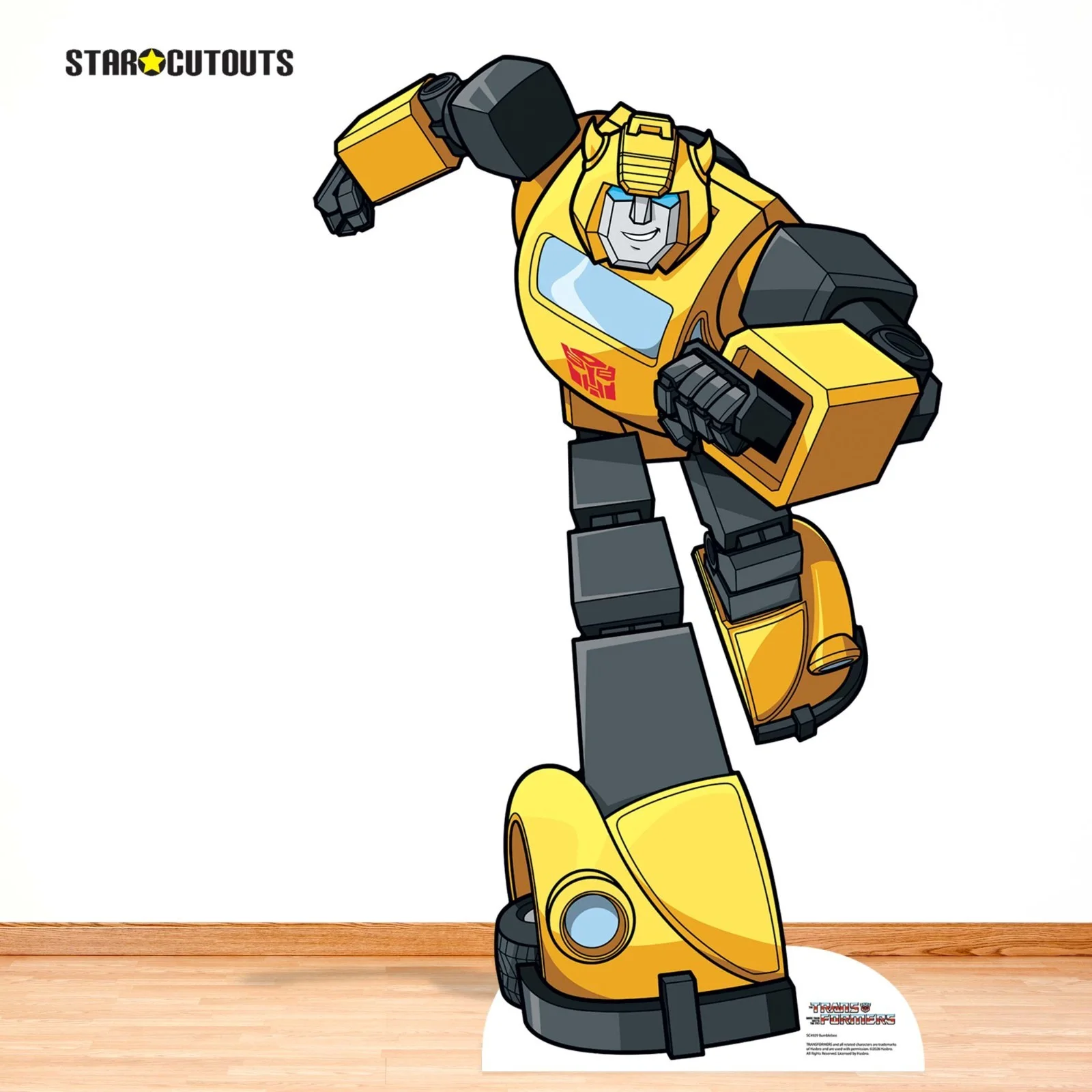 Bumblebee Transformers Animation Style Cardboard Cutout and Free Mini Standee, image 3