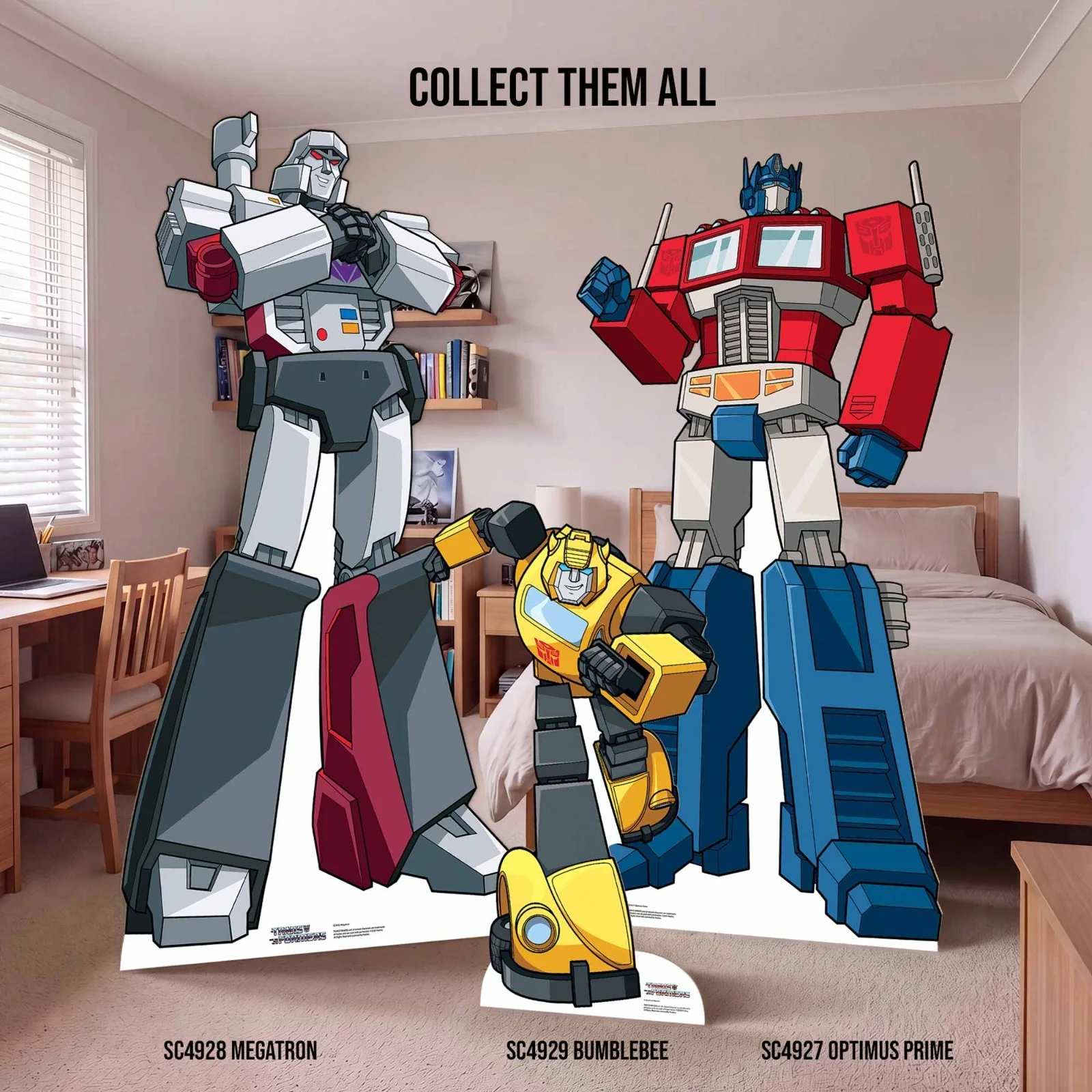 Bumblebee Transformers Animation Style Cardboard Cutout and Free Mini Standee, image 4