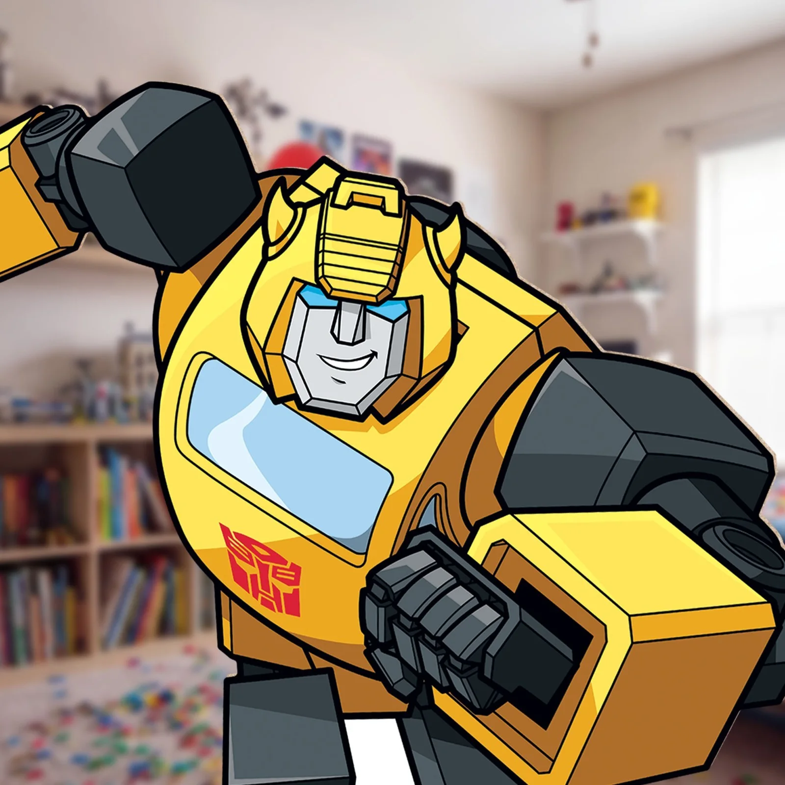 Bumblebee Transformers Animation Style Cardboard Cutout and Free Mini Standee, image 5