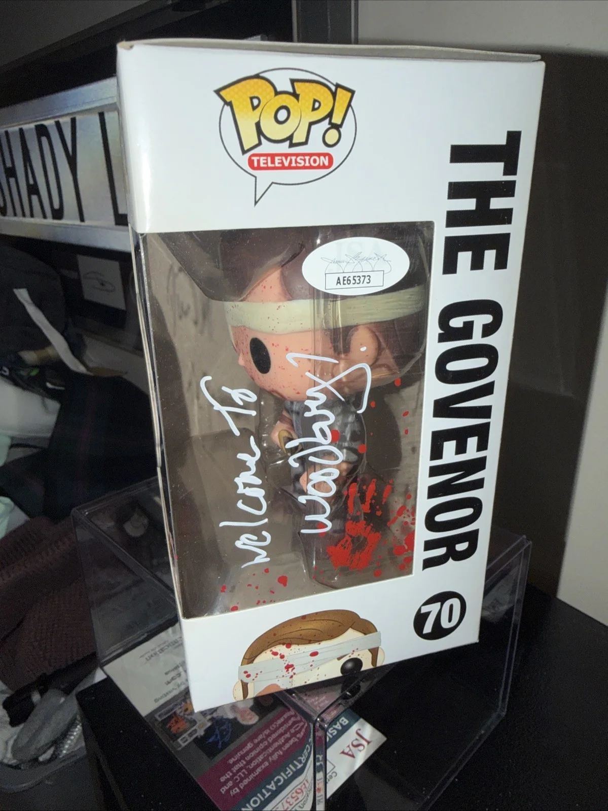 David Morrisey — David Morrissey Signed Governor Funko Pop JSA Coa Walking Dead W Inscription, image 2
