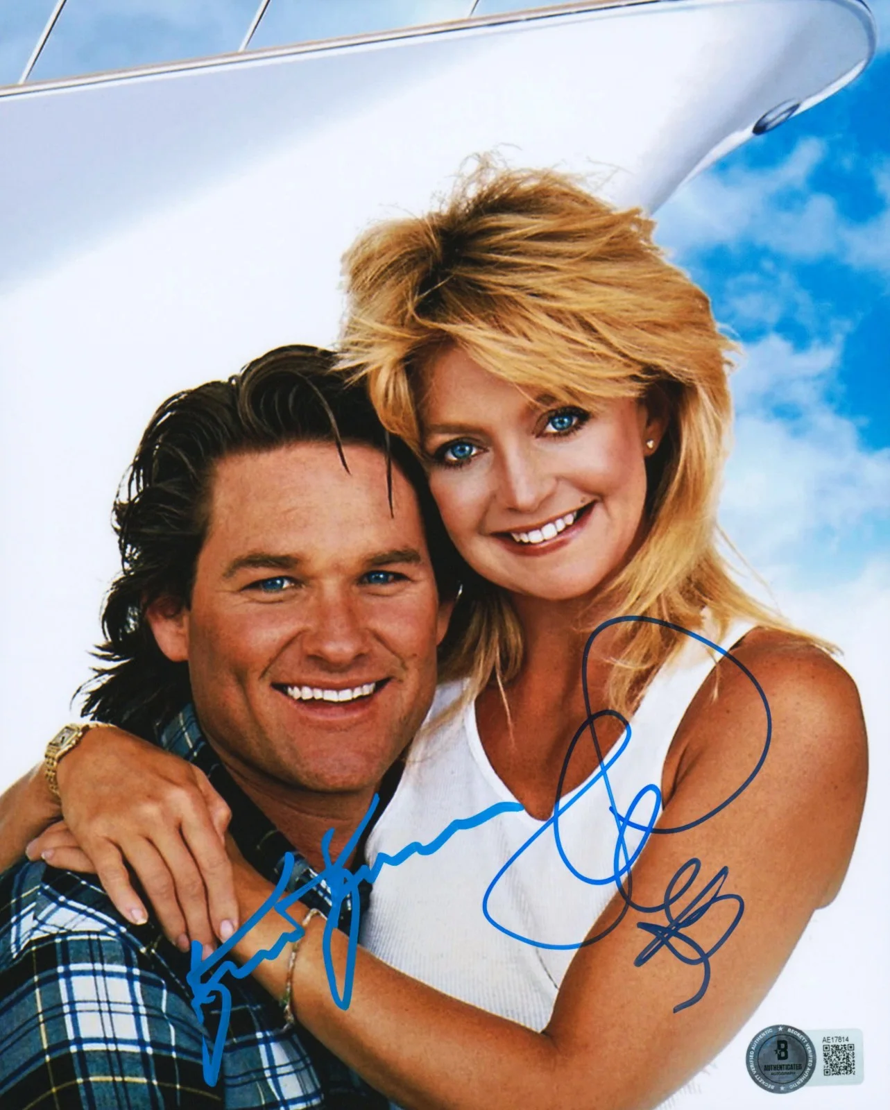 Kurt Russell, Goldie Hawn — Kurt Russell & Goldie Hawn Signed BAS LOA Autographed 8X10 Overboard Photo COA, изображение 2