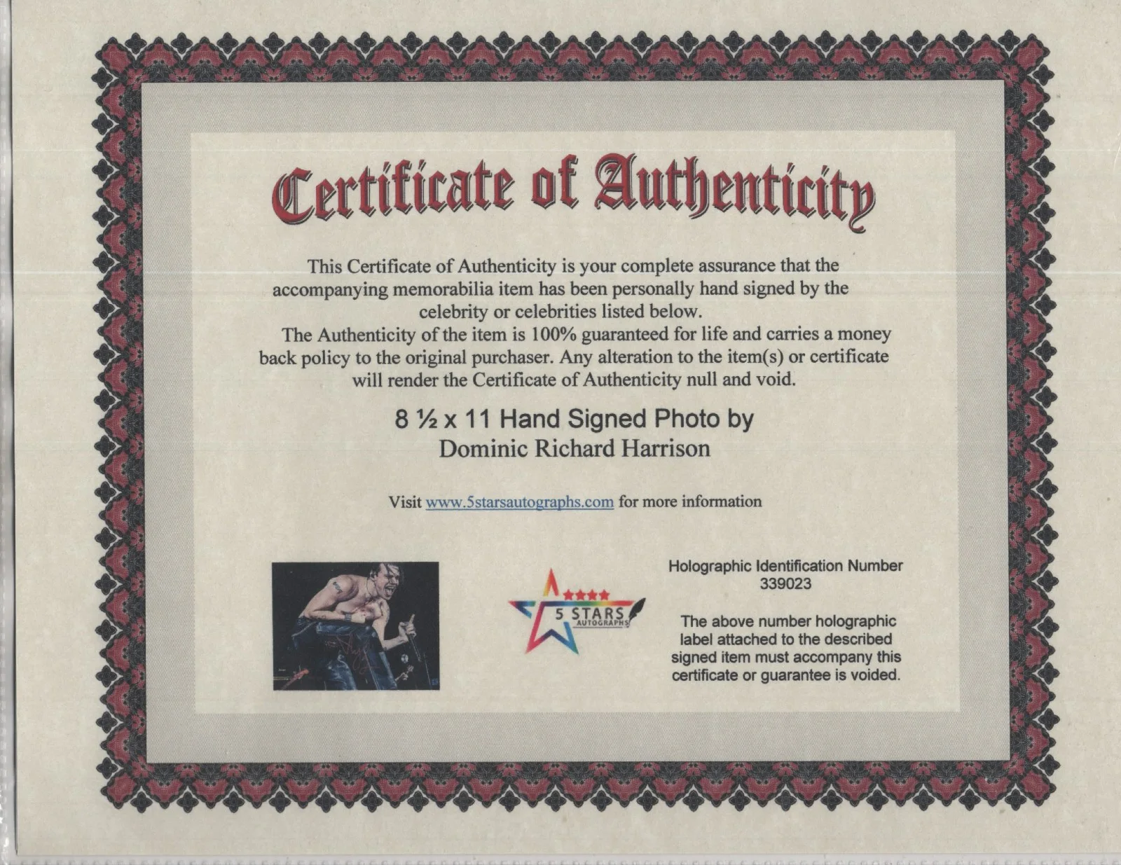YUNGBLUD AUTOGRAPHED 8 1/2 X 11 COLOR PHOTO / COA, изображение 2