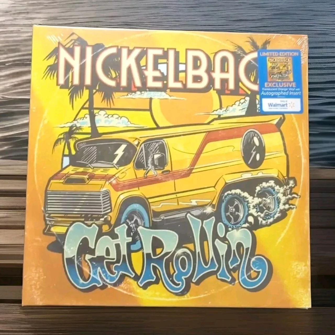 Autographed Nickelback SIGNED Vinyl Album Get Rolling LIMITED ORANGE VINYL Rare!, image 2