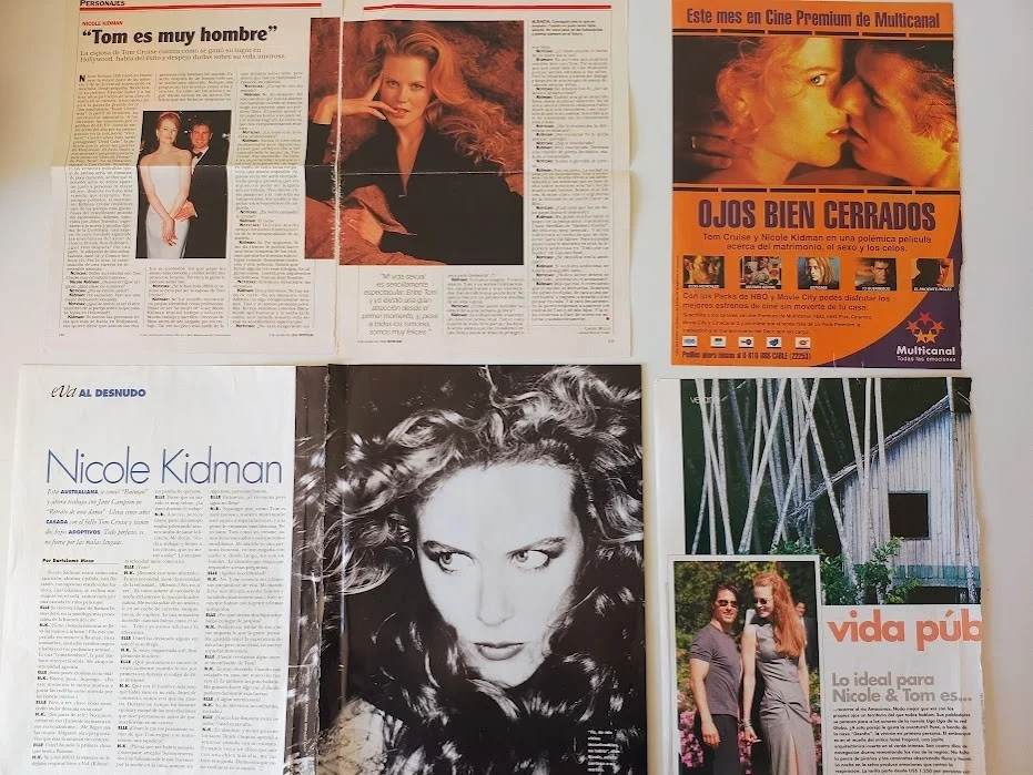 Tom Cruise Nicole Kidman - Lot 40 Original Magazine Clippings Cuttings Argentina, изображение 2