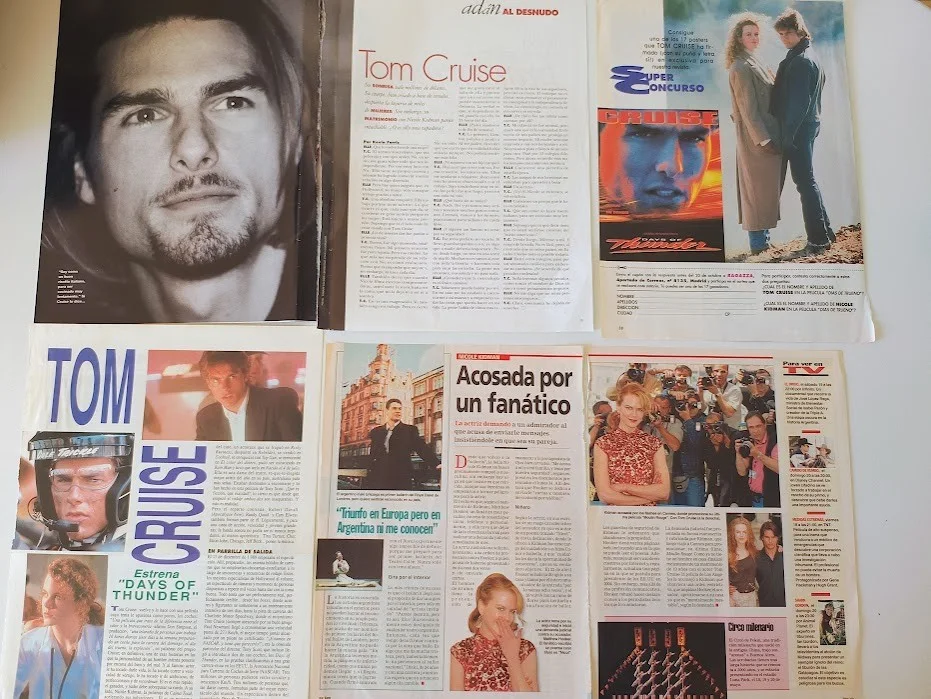 Tom Cruise Nicole Kidman - Lot 40 Original Magazine Clippings Cuttings Argentina, изображение 3