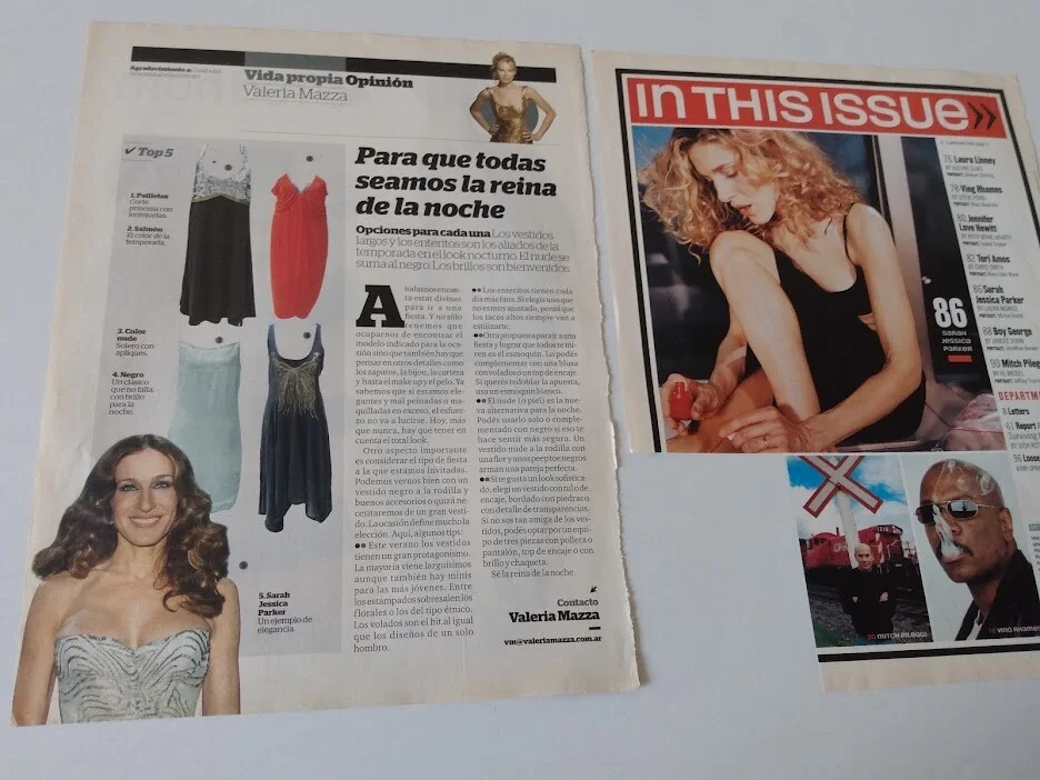 Sarah Jessica Parker Sex & The City Lot 15 Magazine Clippings Cuttings Argentina, изображение 5