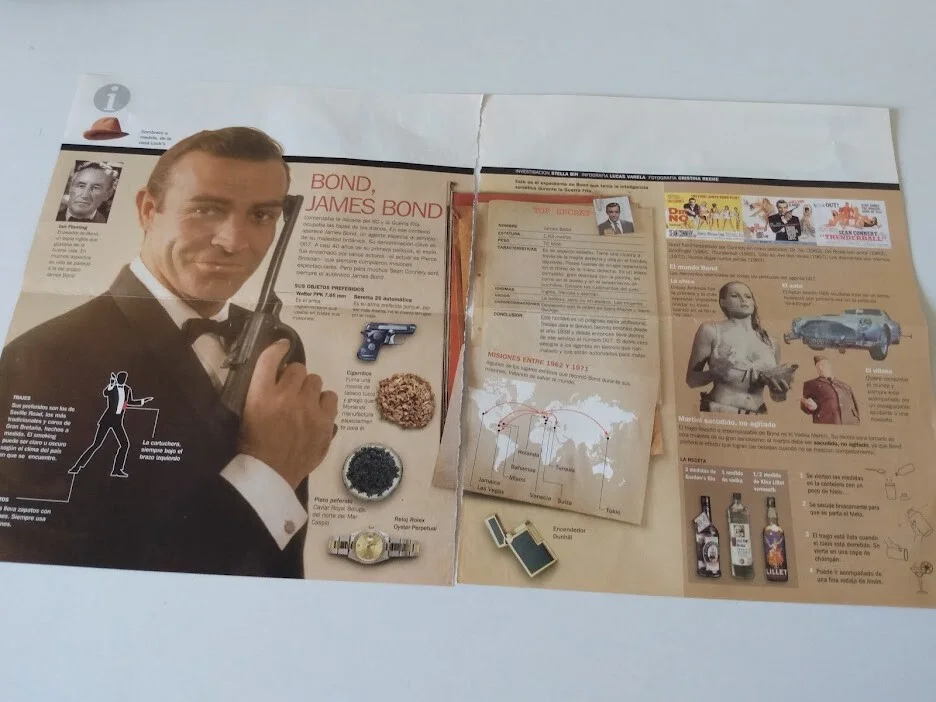 Sean Connery James Bond 007 - Lot of 32 Magazine Clippings Cuttings Argentina, изображение 2