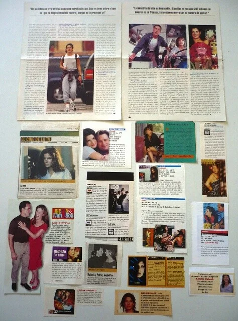 Sandra Bullock - Lot of 25 Original Magazine Clippings Cuttings Argentina, изображение 2