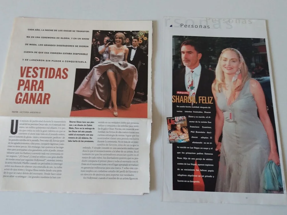 Sharon Stone - Lot of 20 Original Magazine Clippings Cuttings Argentina, изображение 2