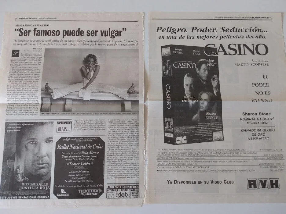 Sharon Stone - Lot of 20 Original Magazine Clippings Cuttings Argentina, изображение 4