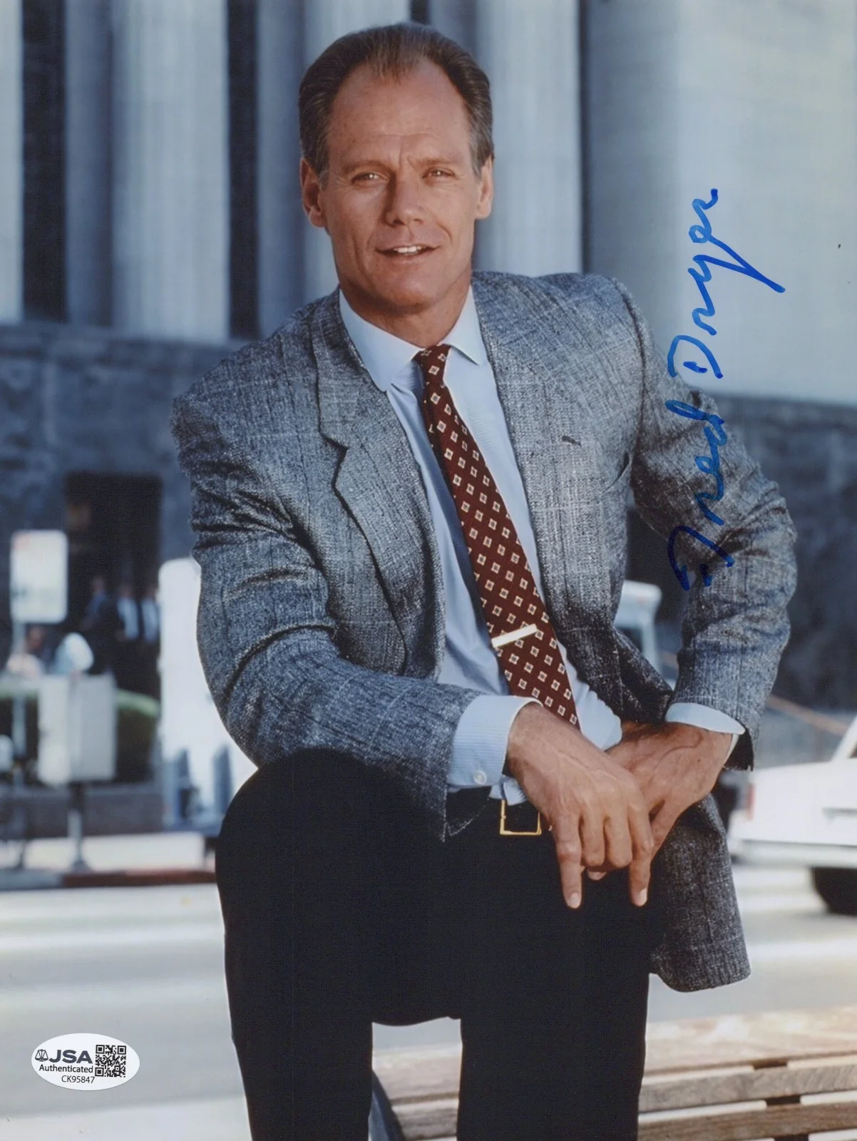 Fred Dryer — FRED DRYER Hand Signed HUNTER 8x10 Photo RICK Authentic Autograph JSA COA CERT