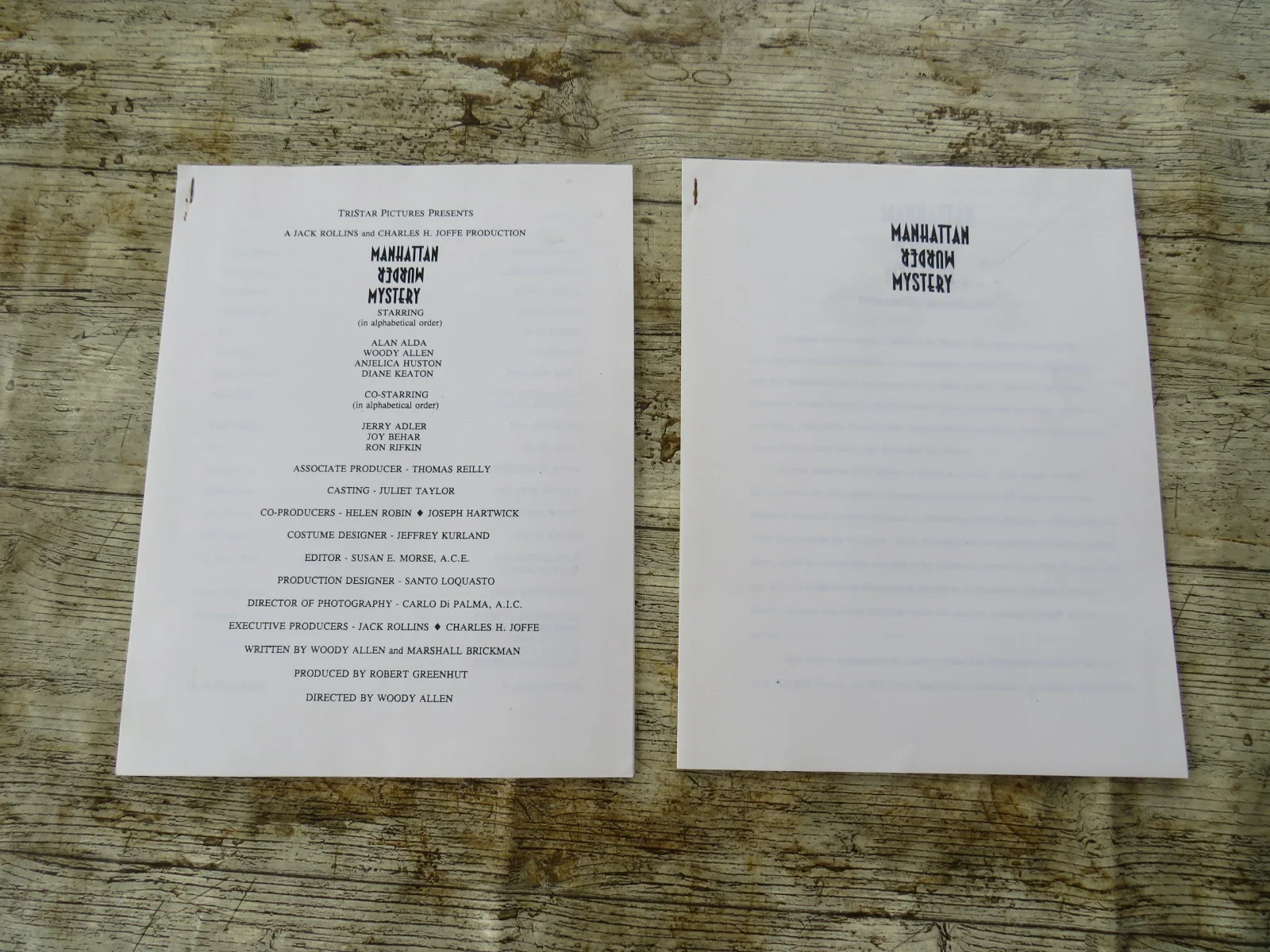 MANHATTAN MURDER MYSTERY GENUINE 1993 CINEMA FILM PRESS KIT Woody Allen 8 PHOTOS, изображение 3