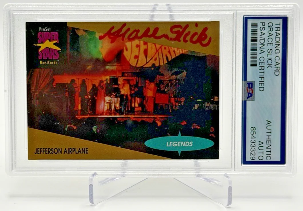 Grace Slick Signed 1991 Pro Set SuperStars Musicards Jefferson Airplane PSA/DNA, image 2