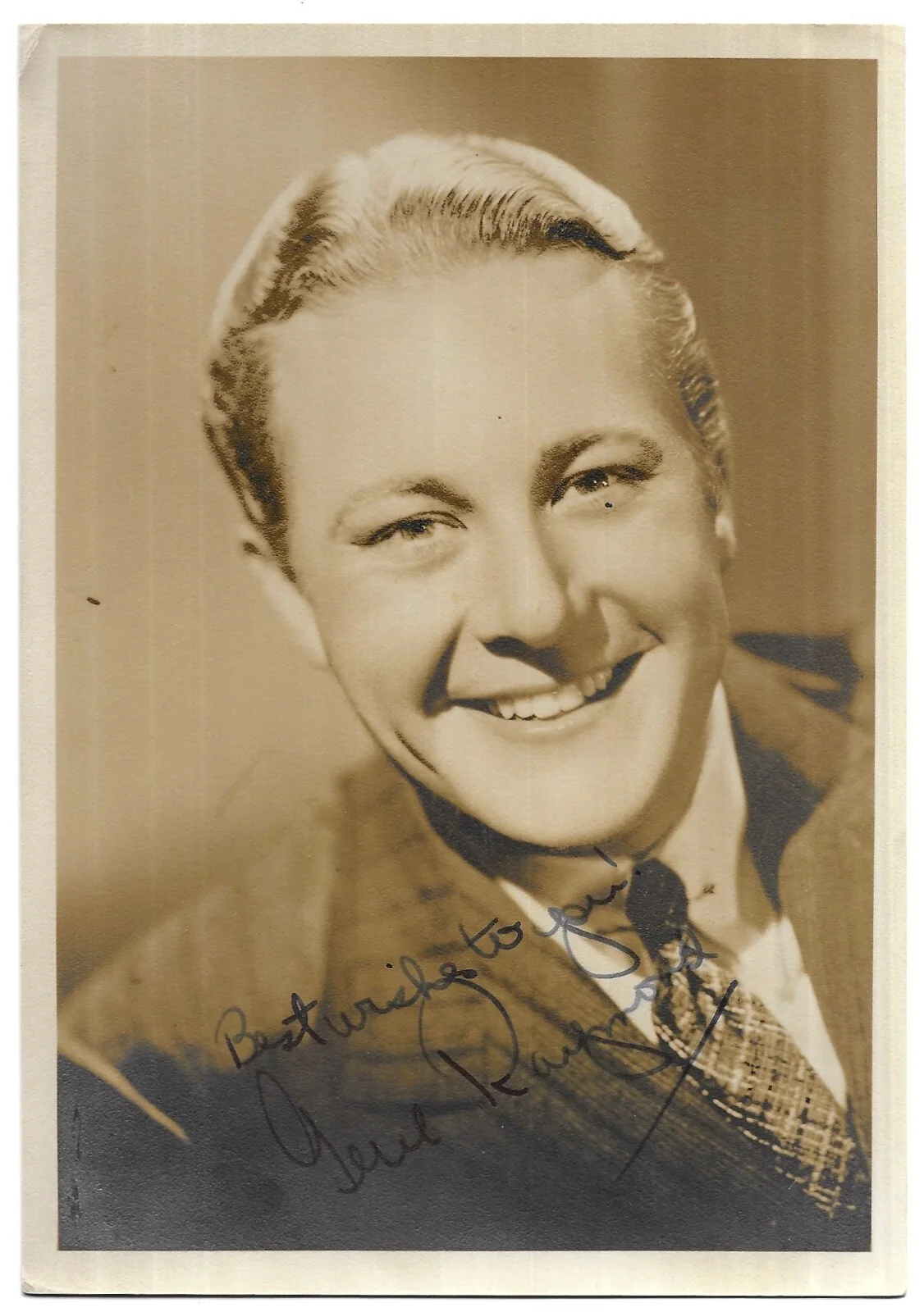 Vintage Signed Matte Photo Gene Raymond American Actor Film TV Autograph, изображение 2