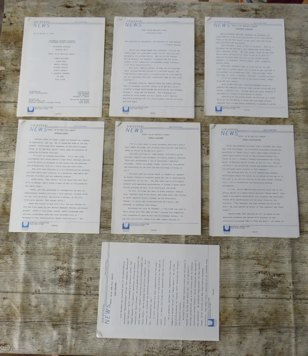 STOP ! OR MY MOM WILL SHOOT ORIGINAL 1992 PRESS KIT Sylvester Stallone 6 PHOTOS, image 3