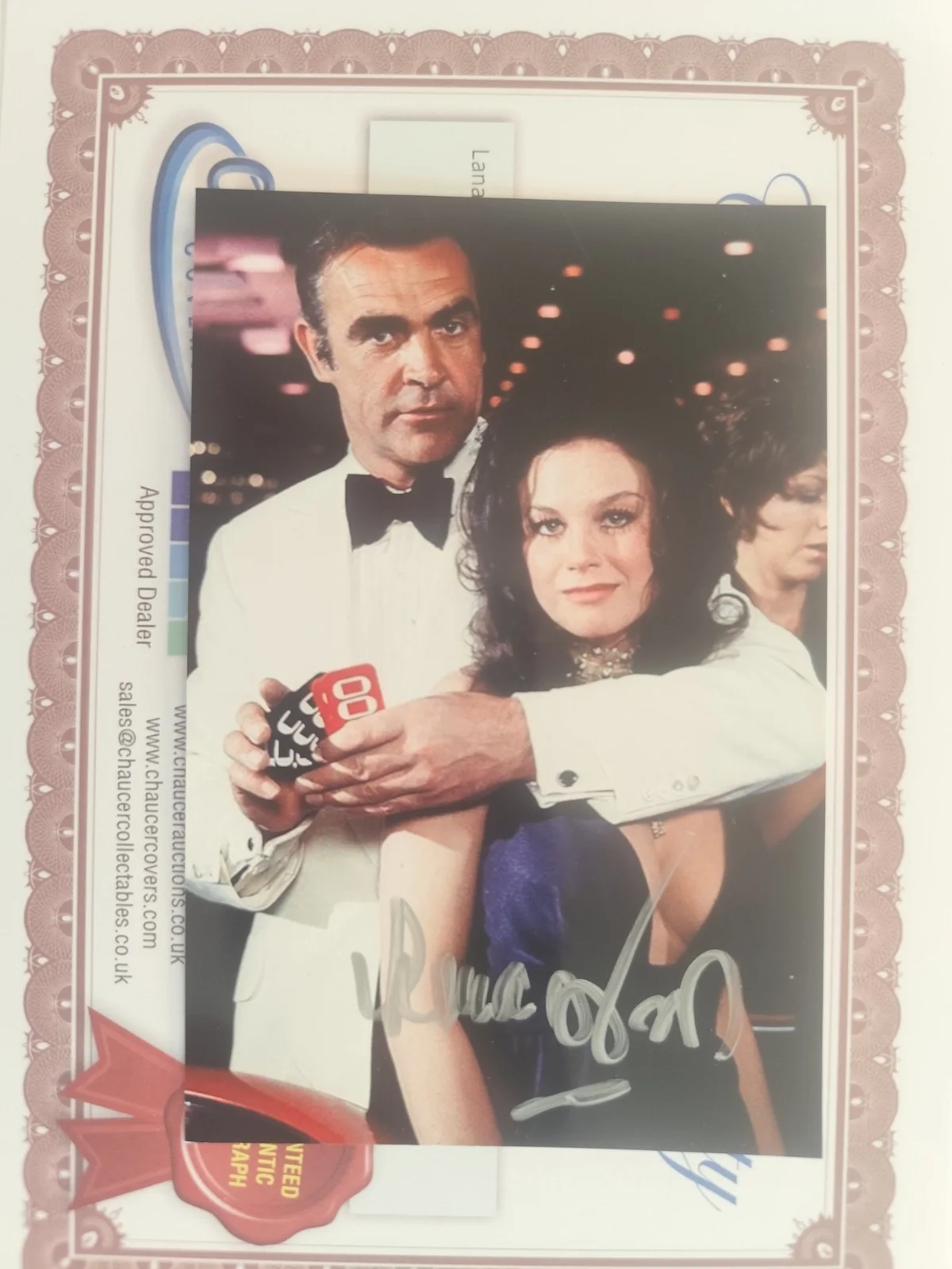 🎯 Diamonds Are Forever 6x4 – Autograph Attributed to Lana Wood – COA, image 2
