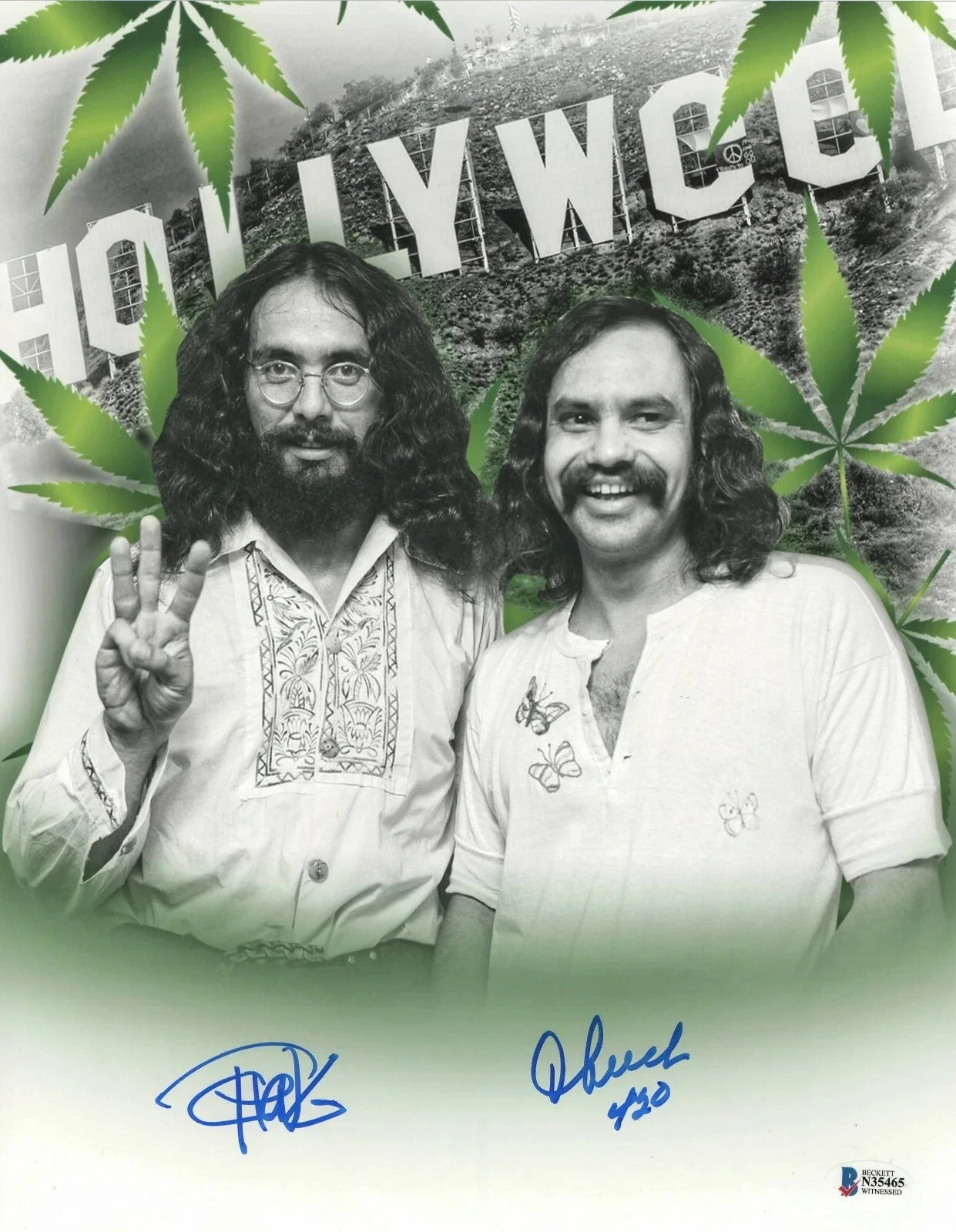 CHEECH MARIN TOMMY CHONG — CHEECH CHONG UP IN SMOKE 8.5X11 SIGNED PHOTO AUTOGRAPH WEED POT POSTER REPRINT