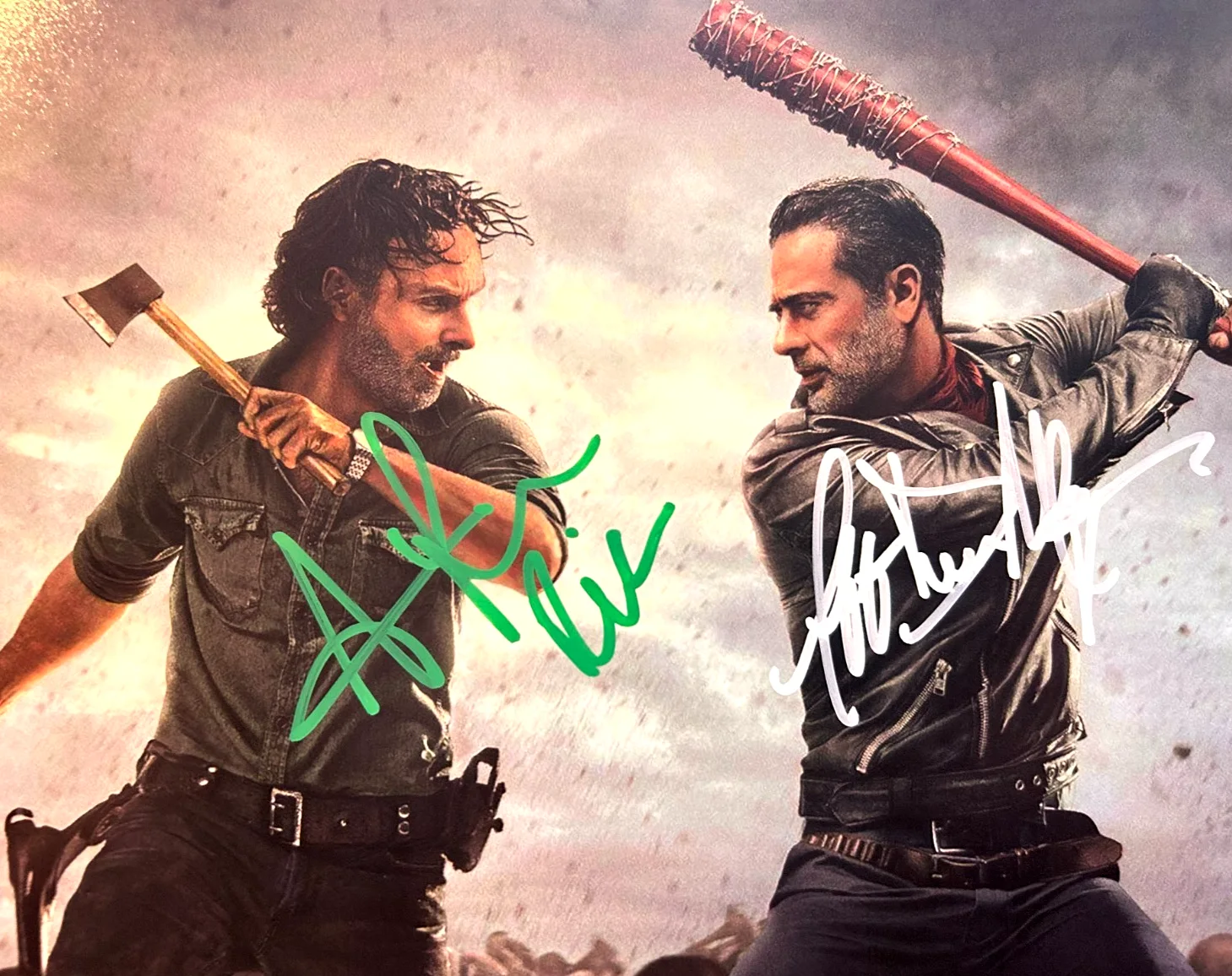 Andrew Lincoln, Jeffrey Dean Myers — THE WALKING DEAD (Rick+ Negan) Signed 8x10" Authentic Original Autographs w/COA, image 3