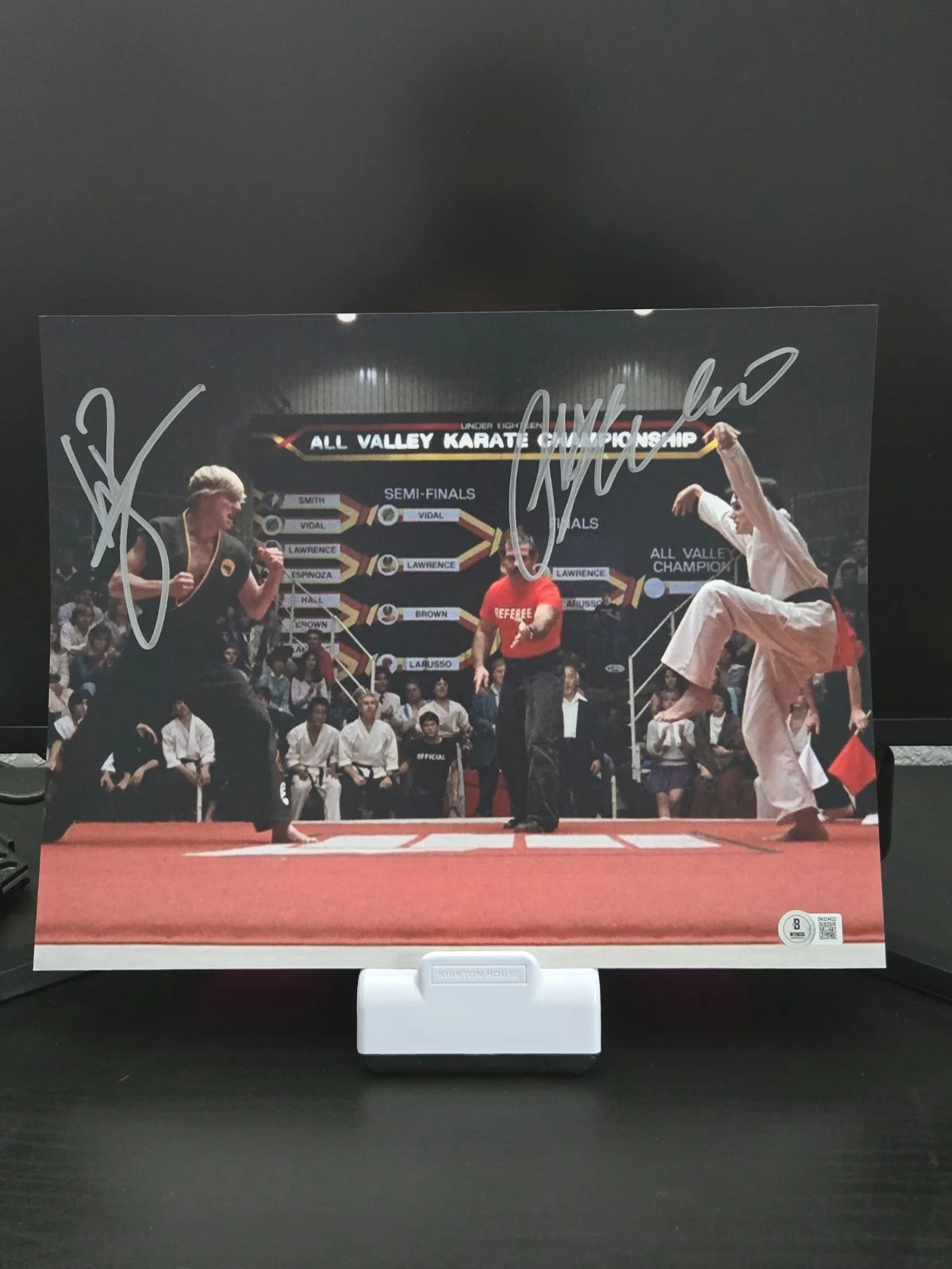 William Zabka & Ralph Macchio — Ralph Macchio & William Zabka Karate Kid Signed 11x14 Photo Beckett Witnessed