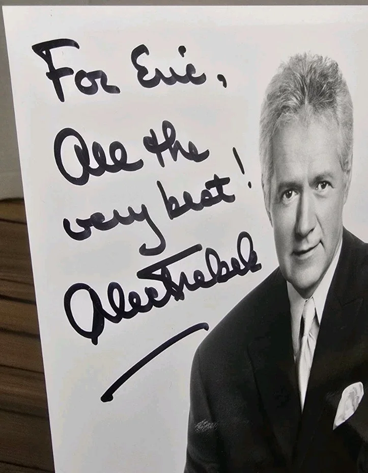 ALEX TREBEK Signed Autographed 8x10 Photo Jeopardy Host Inscribed, изображение 2