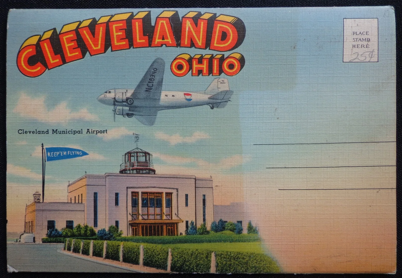 Vintage 1945 Greetings From Cleveland Ohio Postcard Foldout Souvenir Photos, изображение 2