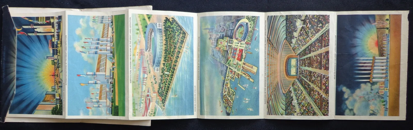 Vintage 1936 Great Lakes Exposition Cleveland Ohio Postcard Foldout Photos, image 3