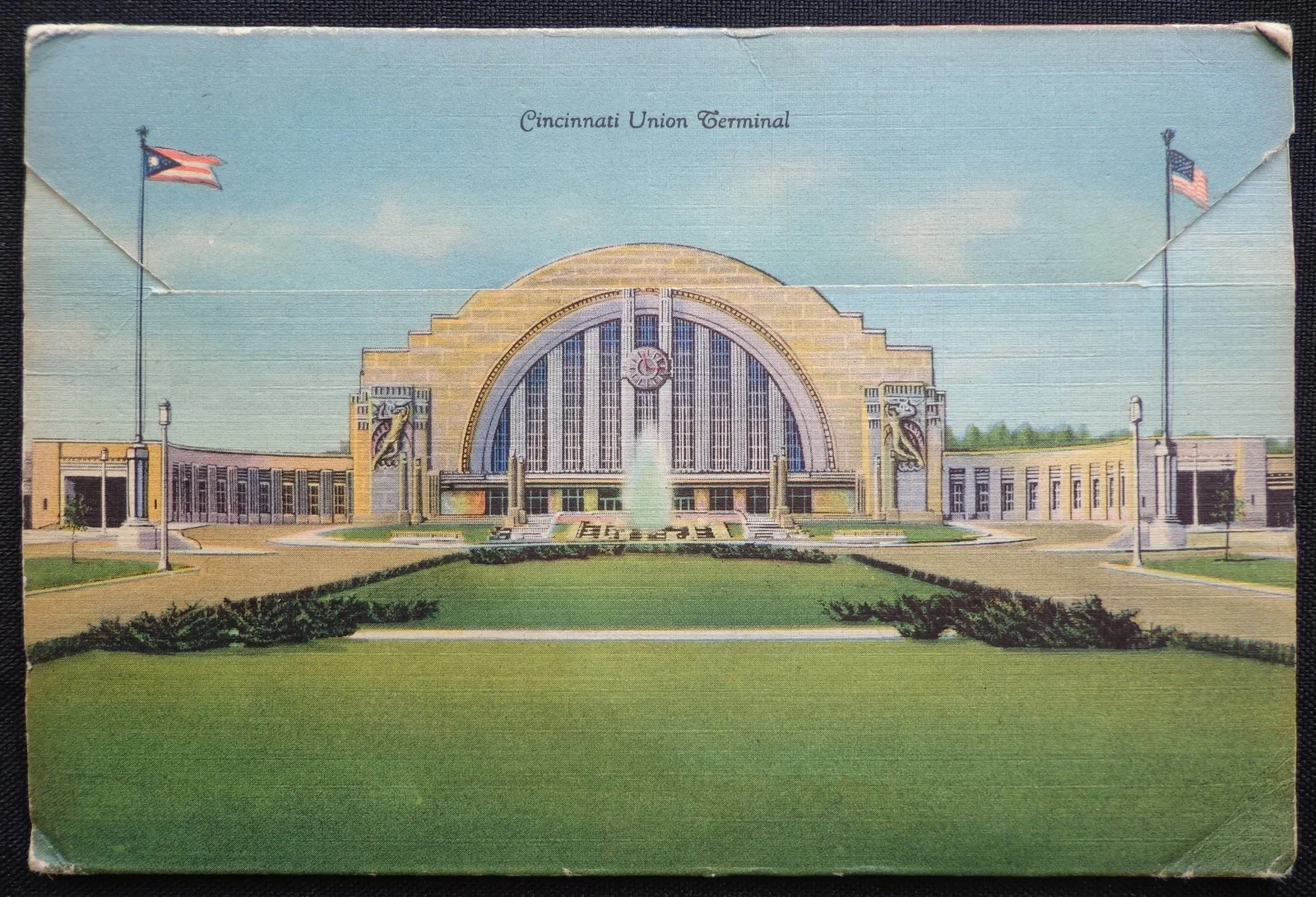 Vintage 1948 Souvenir Folder of Cincinnati Ohio Postcard Foldout Photos, image 2