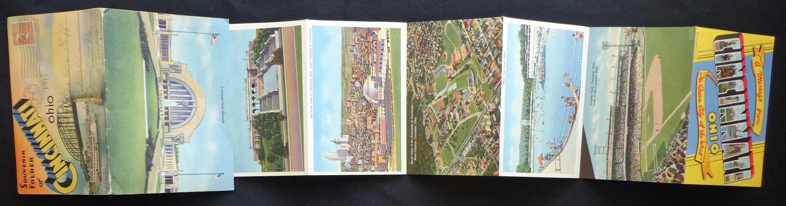 Vintage 1948 Souvenir Folder of Cincinnati Ohio Postcard Foldout Photos, image 4