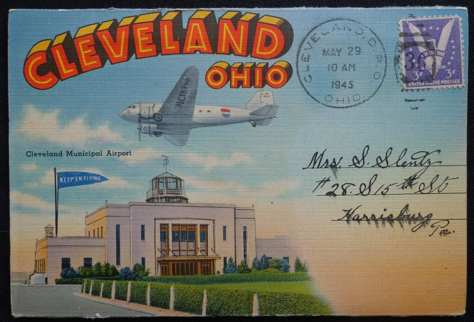 Vintage 1945 Greetings From Cleveland Ohio Postcard Foldout Souvenir Photos, image 2