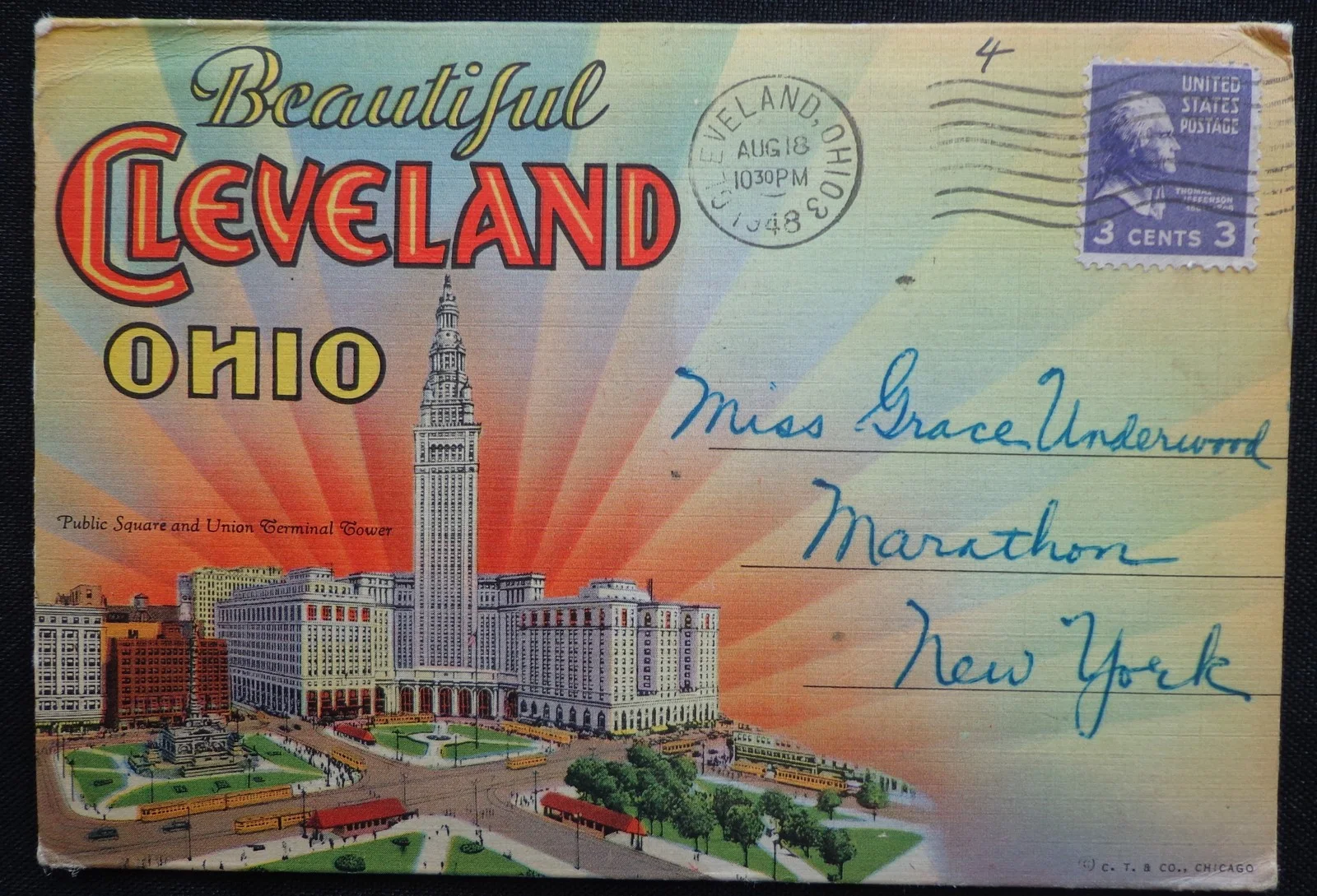 Vintage 1948 Greetings From Cleveland Ohio Postcard Foldout Souvenir Photos, image 2