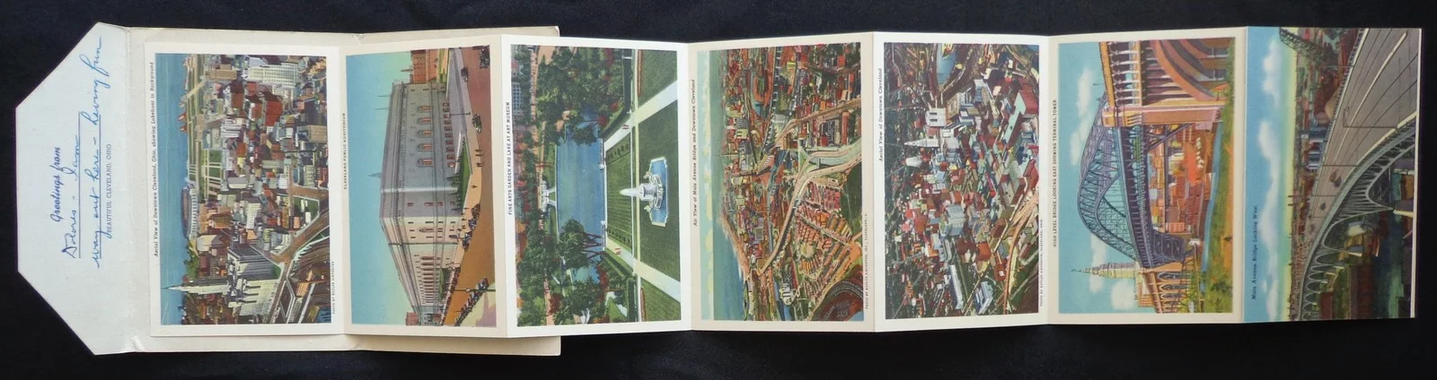 Vintage 1948 Greetings From Cleveland Ohio Postcard Foldout Souvenir Photos, image 3
