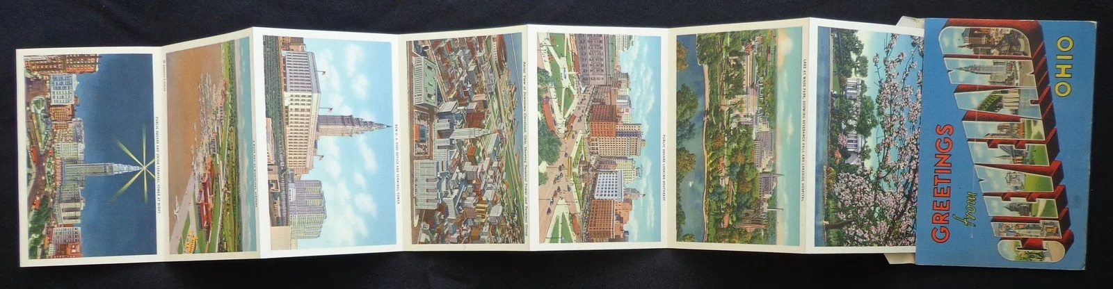 Vintage 1948 Greetings From Cleveland Ohio Postcard Foldout Souvenir Photos, image 4