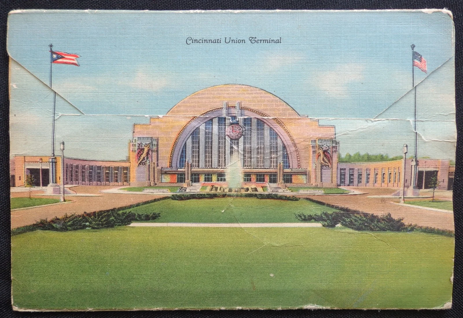 Vintage 1948 Souvenir Folder of Cincinnati Ohio Postcard Foldout Photos, image 2