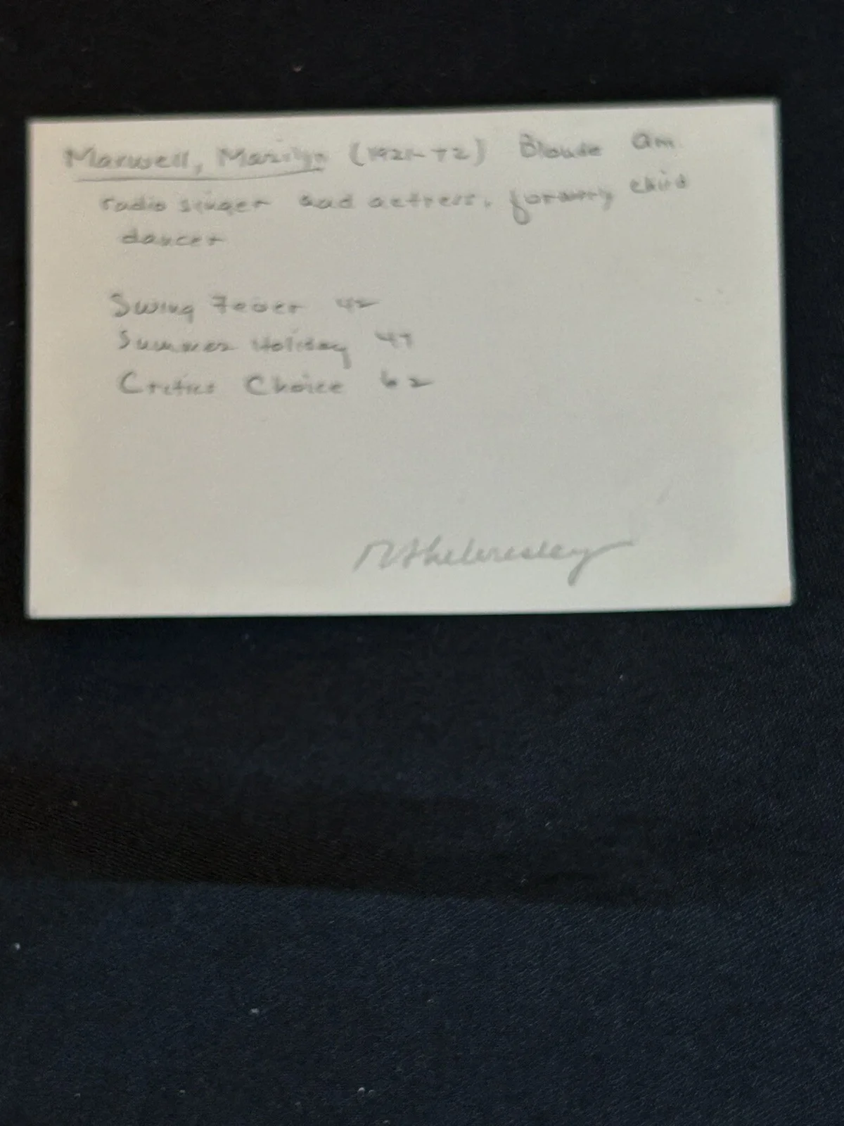 marilyn maxwell — Marilyn Maxwell Signed autograph Gunsmoke swing fever summer holiday critics, изображение 3
