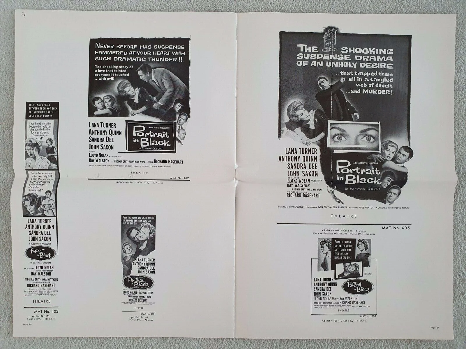ANNA MAY WONG - LANA TURNER - PORTRAIT IN BLACK VINTAGE ORIGINAL 1960 PRESSBOOK, изображение 4