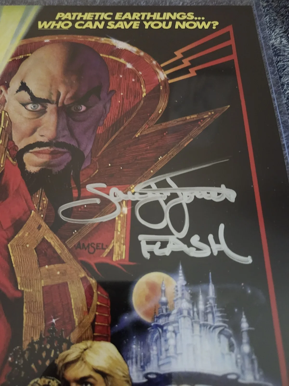 Sam J. Jones — Flash Gordon Hand Signed 11x17 Movie Poster Photo By: Sam J. Jones / COA, изображение 2