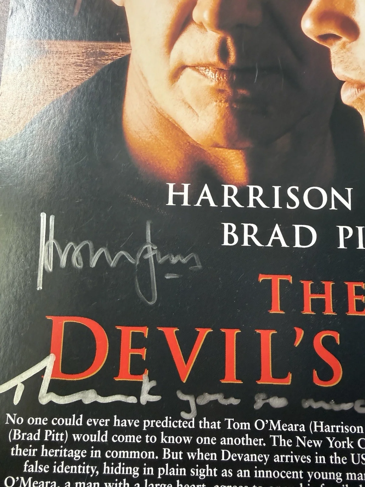 The Devil’s Own Hand Signed Press Card Harrison Ford Brad Pitt, image 2