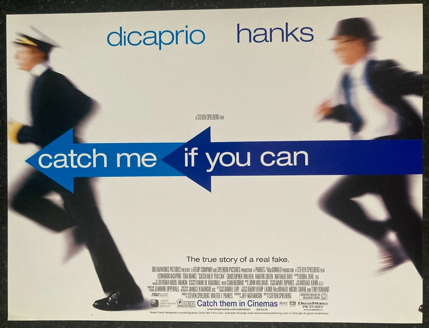 CATCH ME IF YOU CAN 2002 Original UK Cinema MINI Quad Movie POSTER 16x12in, изображение 2
