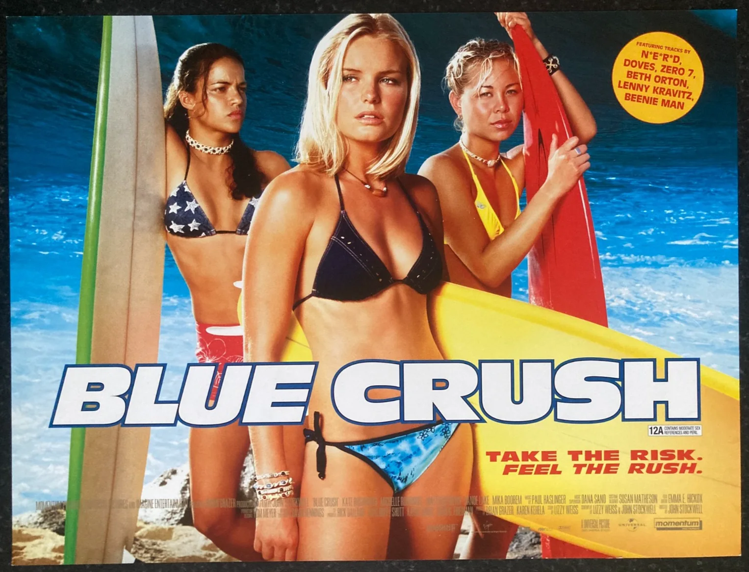BLUE CRUSH 2002 Original UK Cinema MINI Quad Movie POSTER 16x12in, изображение 2