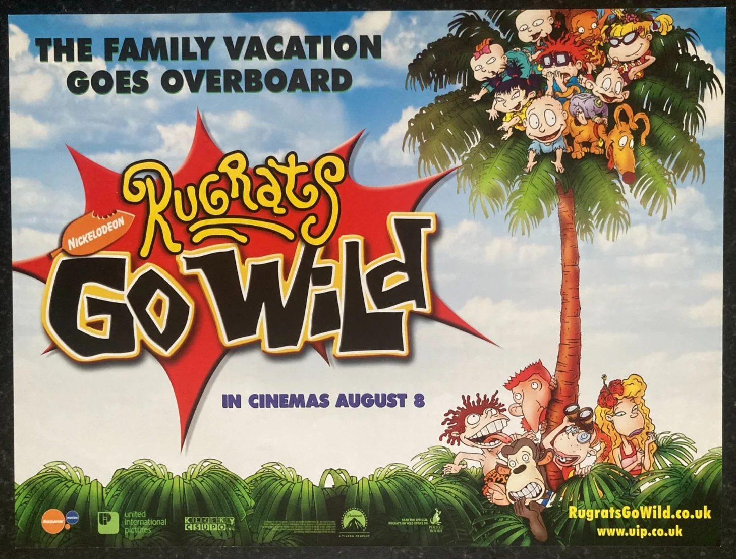 RUGRATS GO WILD 2003 Original UK Cinema MINI Quad Movie POSTER 16x12in, изображение 2