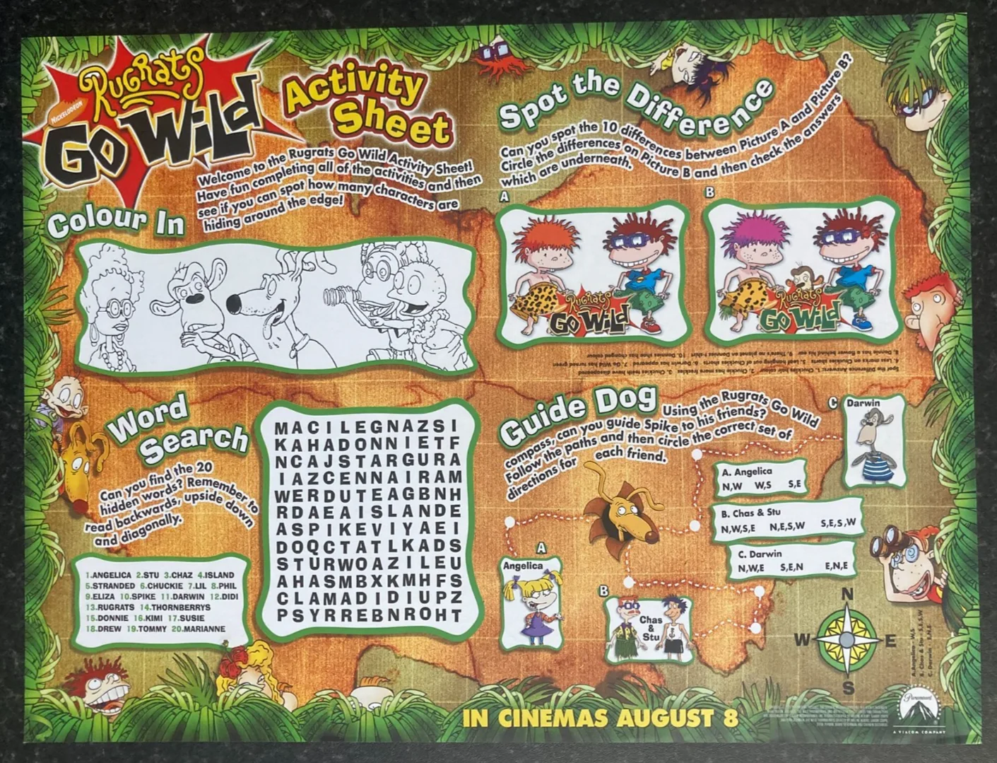RUGRATS GO WILD 2003 Original UK Cinema MINI Quad Movie POSTER 16x12in, изображение 3