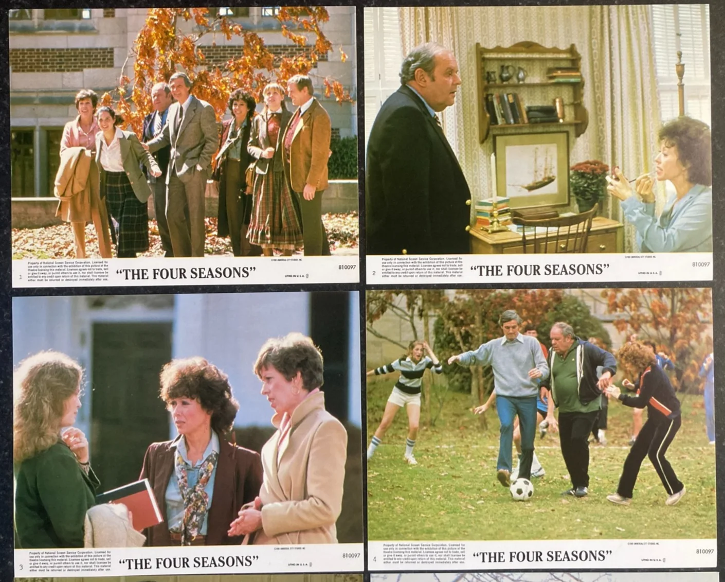THE FOUR SEASONS 1983 Original Movie US Lobby Card Set 10x8 Alan Alda Comedy, изображение 2