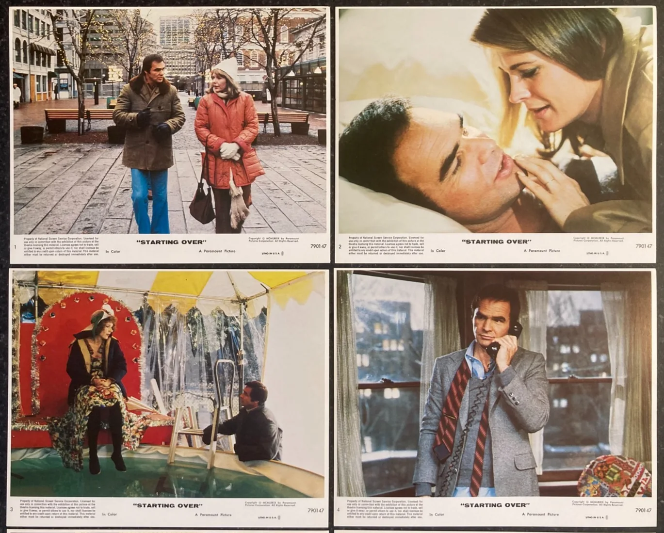 STARTING OVER 1979 Original Movie US Lobby Card Set 10x8 Burt Reynolds, image 2