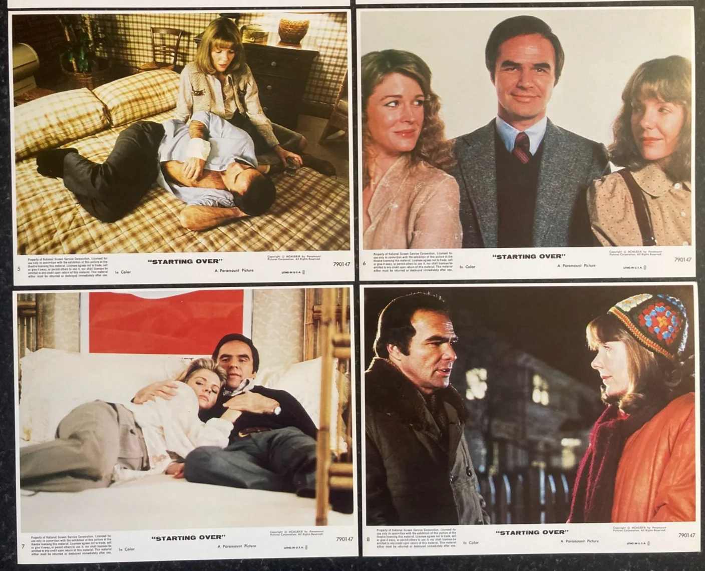 STARTING OVER 1979 Original Movie US Lobby Card Set 10x8 Burt Reynolds, image 3