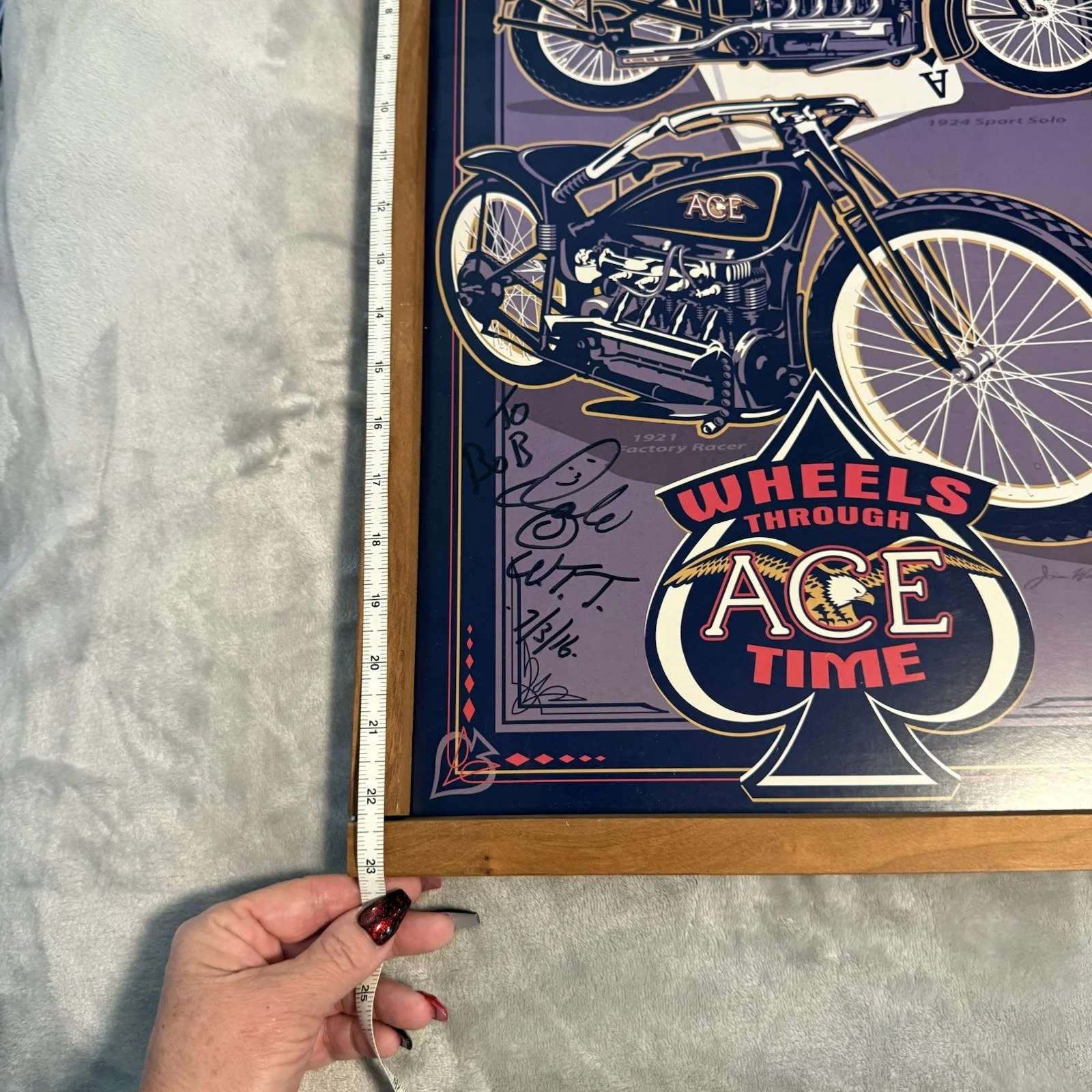 Vintage “A Pair Of Aces” Wheels Through Time Signed Motorcycle Art, Dale Walsker, image 5